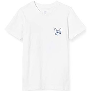 JACK & JONES Jjaarhus T-shirt voor kinderen ronde hals wit print dog print 128, Wit / druk: hond bedrukt