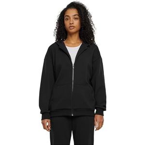 Urban Classics Oversized hoodie met rits voor dames sweatshirt met capuchon dames, zwart.