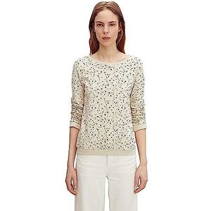 TOM TAILOR Denim Dames sweatshirt met opdruk 29938 Terrazzo Beige XXL, 29938 - Beige Terrazzo