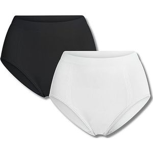 Carefix Dames C Slip 2 Pack XL zwart wit, Zwart/Wit
