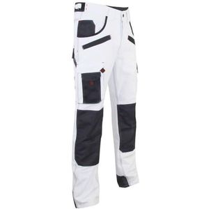 LMA Workwear 1443 AEROSOL broek tweekleurig met kniebeschermers, maat 58, wit/nachtgrijs
