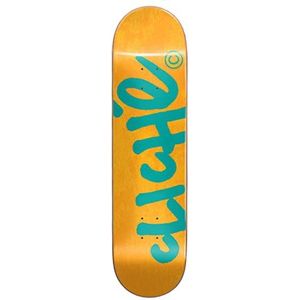 Skateboard, handgeschreven, 8,0 x 31,56, oranje/blauw