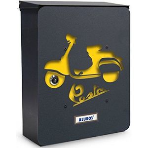Alubox Motoretta Mia brievenbus met deur, meerkleurig, 2 stuks