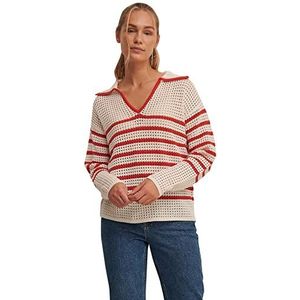 NA-KD Gebreide trui, gehaakt, sweater voor dames, Wit/Rood