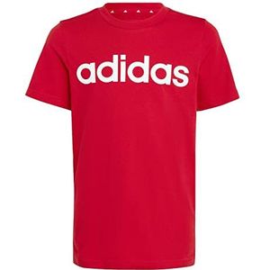 adidas T-shirt unisexe pour enfant (manches courtes) U Lin Tee, Better Scarlet/blanc, IC9970, 128