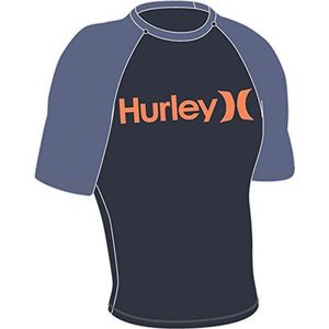 Hurley One & Only S/S Rashguard, heren, zwart, blauw, zwart.