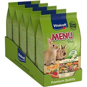 Vitakraft Menu – complete voeding voor dwergkonijnen – 5 x 800 g