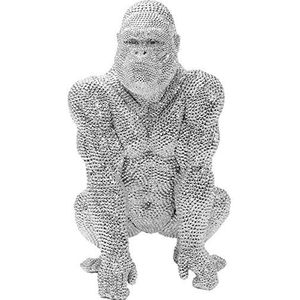 Kare Design - Decoratief Beeld - Gorilla Aap - zilver - 46 cm