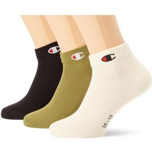 Champion Core Socks 3pp Quarter sokken Unisex, Groen / zand / zwart (GS573)