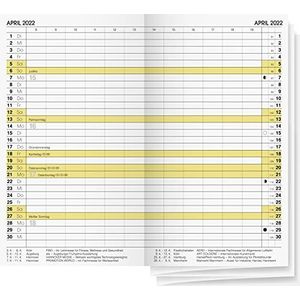Brunnen 107460002 Zakagenda/vouwkalender model 746 reserve kalender, 2 pagina's = 1 maand, 8,7 x 15,3 cm, kalender 2022