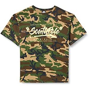 Southpole Heren T-shirt met korte mouwen in oversized look verkrijgbaar in 3 kleuren, S tot XXL, Koreaanse camouflage