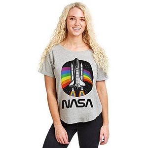 Nasa Rainbow T-shirt dames, sportgrijs