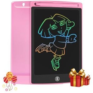 HOMESTEC Kleurrijk lcd-schrijfbord, 21,6 cm tekenbord, grafisch tablet, sleutelslot, handschrift, doodle, tekenpad, kinderen, speelgoed, cadeaus voor jongens en meisjes (roze)