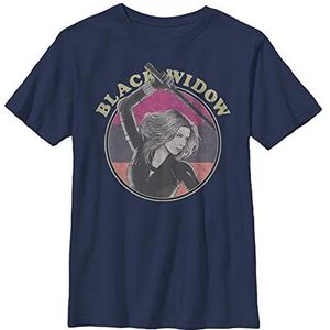 Marvel Black Widow Retro Organic T-shirt met korte mouwen, marineblauw, S, marineblauw