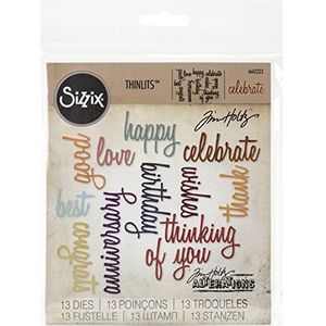 Thinlits Tim Holt Snijmatrijzen, opschrift ""Celebration Words"", 13 stuks