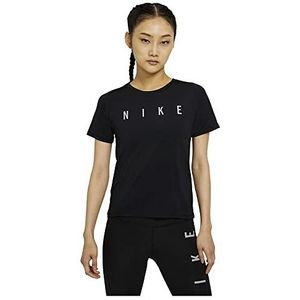 Nike Run Dvn Miler T-shirt voor dames, Zwart/Zilver