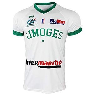 Limoges CSP Csp Limoges shirt voor thuis, 2019-2020, basketbalshirt, uniseks, Wit.