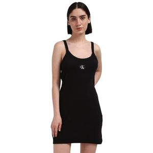 Calvin Klein Jeans Woven Label Rib Tank Dress J20j223516 Bodycon damesjurk, Ck Black