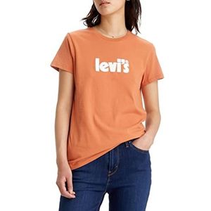 Levi's The Perfect Tee Ssnl Poster Logo Herfst T-Shirt Dames, The Perfect Tee Ssnl poster met herfstbladlogo