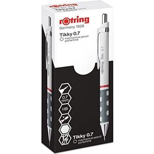 rOtring Tikky 1904506 potloden, HB, 0,70 mm, wit, 12 stuks