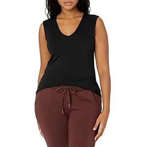 Amazon Essentials Lot de 2 débardeurs à col en V en jersey, coupe standard pour femme (Previously Daily Ritual), noir, taille XXL