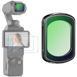NEEWER 1/8 diffusiefilter, zwart, compatibel met DJI Osmo Pocket 3 Enhanced Cinematic Footage, Dreamy Cinematic Effect Lens Filter Action Camera Accessoires met 2 Screen Protector FL-84