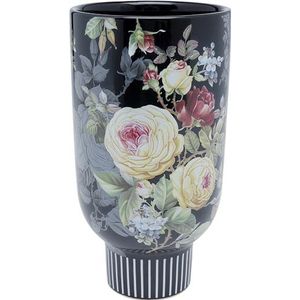 Kare Decoratieve vaas in magische roze design tafelvaas, zwart, hoogte 27 cm