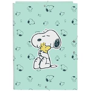 Safta -M068 Snoopy Groovy-Chemise Folio avec 3 rabats, idéal pour enfants de différents âges, confortable et polyvalent, qualité et résistance, 26 x 36,5 cm, vert d'eau, standard (512439068), Vert