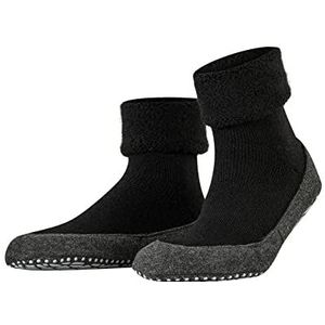 FALKE Cosyshoe herenpantoffels, antislip noppen op de viltzool, betere grip, dik, warm, ademend, warmteregulerend, geurremmend, wol, 1 paar, Zwart (Zwart 3000)