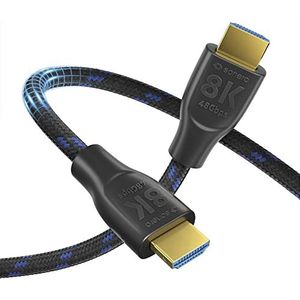 Sonero PHC111-050 HDMI-kabel 8K Ultra High Speed met Ethernet, nylon gevlochten, vergulde stekker (8K UltraHD, 4K 3D met 50Hz/60Hz, 48Gbps Full Bandbreedte, Dynamic HDR), 5,0 m