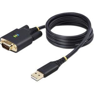 StarTech.com Câble adaptateur USB vers série de 1 m, rétention COM, vis/écrous interchangeables, USB-A vers RS232 DB9, FTDI IC, protection ESD, Windows/macOS/Linux (1P3FFCB-USB-SERIAL)