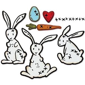 Sizzix Thinlits 666293 Tim Holtz Bunny-set, 15 stuks, eenheidsmaat