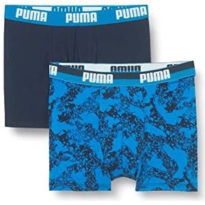 PUMA Camo All Over Print Boxershorts voor baby's en jongeren, blauw, combo, 152 cm, meisjes, Blauwe combo