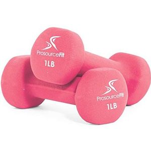 ProsourceFit Neopreen halters met antislip coating, 0,5 kg, roze, 2 stuks