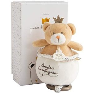 Doudou et Compagnie - Doudou muziekdoos voor baby's – kleine koning beer – 14 cm – honing – cadeau-idee voor de geboorte – DC3521