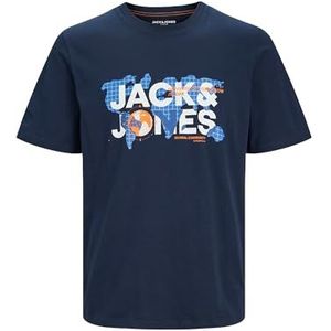JACK & JONES Jcodust Tee SS Crew Neck Noos T-shirt voor heren, marineblauw blazer