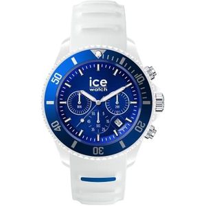 Ice-Watch - ICE Chrono White Blue - Unisex wit horloge met siliconen band - Chrono - 021424 (Medium), Wit, Blauw, armband