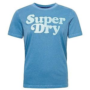 Superdry T-shirt met print voor dames, Blauw (Heritage Blue)