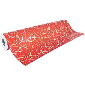Clairefontaine 211894C cadeaupapier – premium papier, 80 g – formaat: 50 x 0,70 m – motief: arabesken rood/goud, geometrisch – geschenkverpakking, ideaal voor professionele verpakkingen