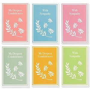 Best Paper Greetings 48 bijpassende rouwkaarten met 6 pastelbladen met witte enveloppen (10,2 x 15,2 cm)