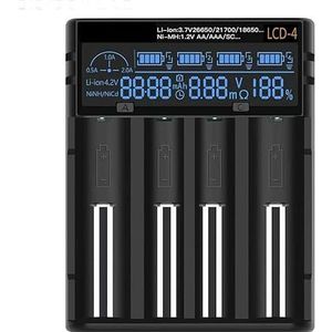 18650 batterijsnellader, LCD-display dat capaciteit kan weergeven, 18650 2 A, geschikt voor 3,7 V lithiumbatterij en 1,2 V AAA AA batterij