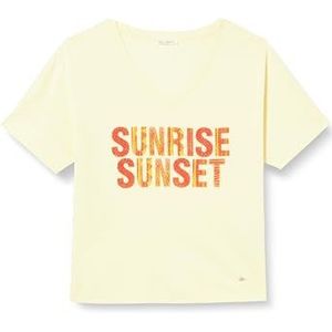 KEY LARGO T-shirt Sunlight à col en V pour femme, Jaune pastel (1418), S
