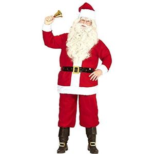 Widmann 14930 Kerstmankostuum met jas, broek, riem en muts, rood/wit, heren, 3XL