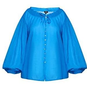 DreiMaster Klassik blouse dames katoenen blouse blauw xl, Blauw