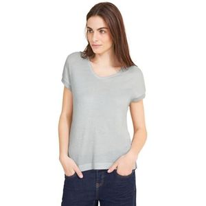 Street One T-shirt brillant à manches courtes pour femme, Blanc cassé., 38