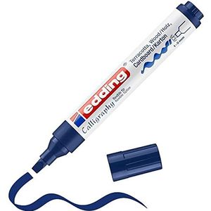 edding 1455 kalligrafiemarker staal blauw 1 pen flexibele kalligrafiepunt 1-5 mm viltstift voor papier hout canvas voor beginners lettering bullet journals wenskaarten dagboek