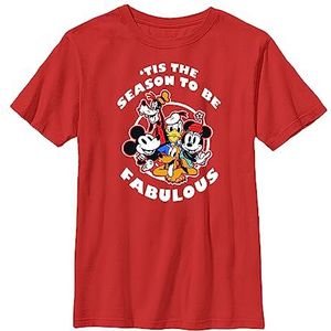 Disney Group Shot 'Tis The Season To Be Fabulous Christmas Boys T-shirt, rood, XS, Rood