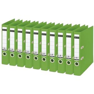 Leitz Recycle 10190055 kwaliteitsordner, A4-180°, rugbreedte 5 cm, inhoud 350 vellen, 100% recyclebaar, van polypropyleen en gerecycled karton, CO2-compensatie, 10 stuks