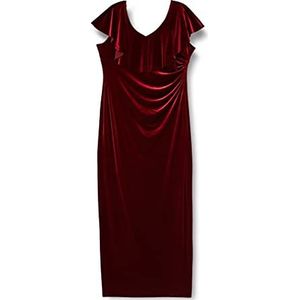 Gina Bacconi Dames Fluwelen maxi-jurk cocktailjurk dames, Bordeaux