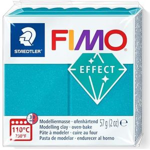 STAEDTLER FIMO Effect 8010-36 boetseerklei, ovenhardende polymeerklei, metallic turquoise (1 blok 57 g)
